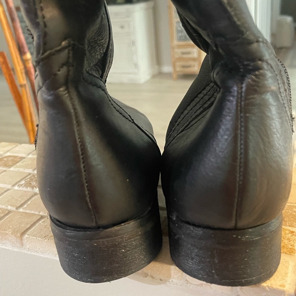 Carlos Santana Black Knee High Leather Boots Size 7 - Picture 5 of 10